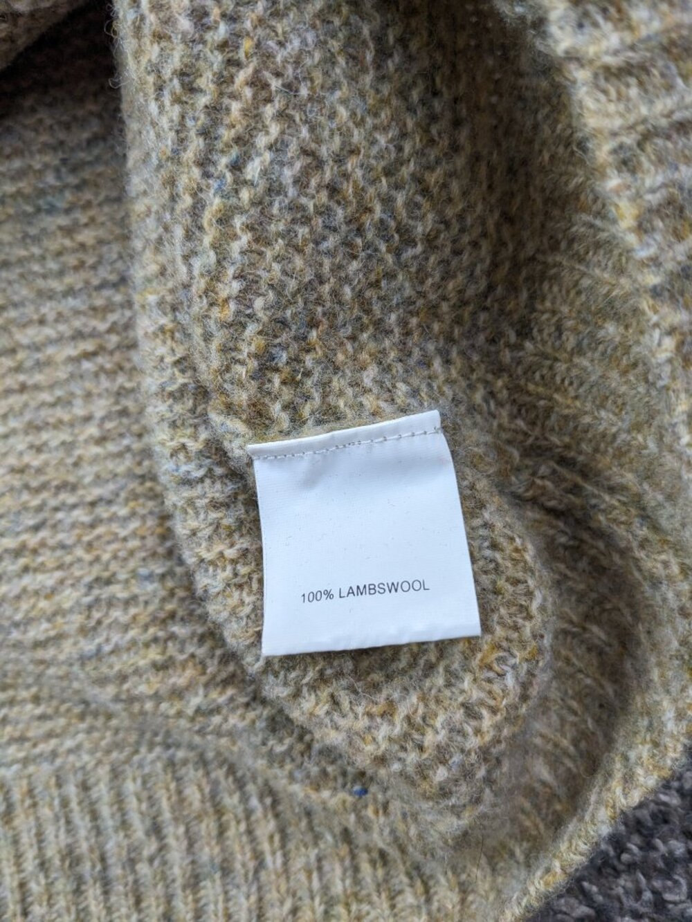 Robert Talbott Vest Sweater Ribbed Lambswool Cardigan Beige Tan Mens XL - Picture 5 of 11